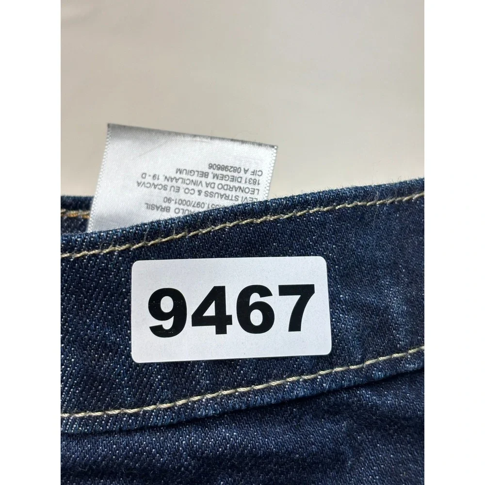 Levis 522 Slim Taper Selvedge Jeans Mens W36 L32 Dark Indigo Blue Denim